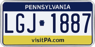 PA license plate LGJ1887