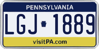 PA license plate LGJ1889