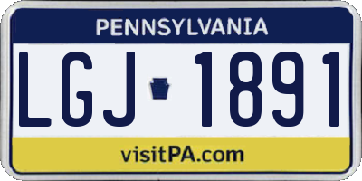 PA license plate LGJ1891