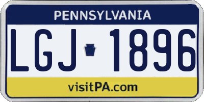PA license plate LGJ1896