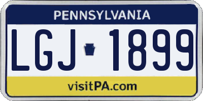 PA license plate LGJ1899