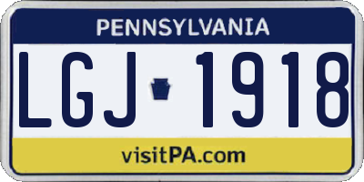 PA license plate LGJ1918