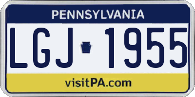 PA license plate LGJ1955