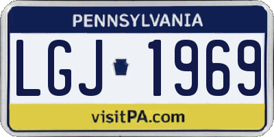 PA license plate LGJ1969