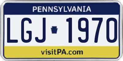 PA license plate LGJ1970