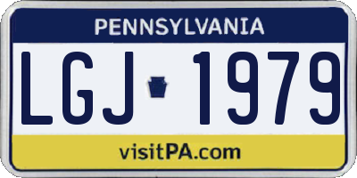 PA license plate LGJ1979