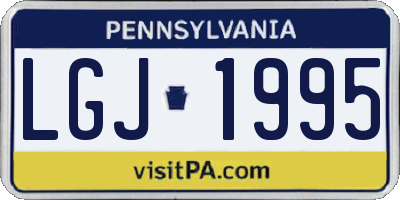 PA license plate LGJ1995