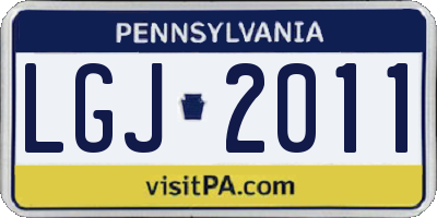 PA license plate LGJ2011