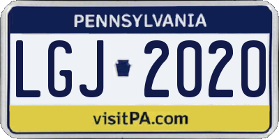 PA license plate LGJ2020