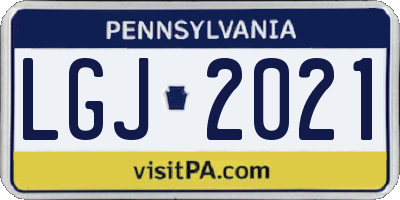 PA license plate LGJ2021