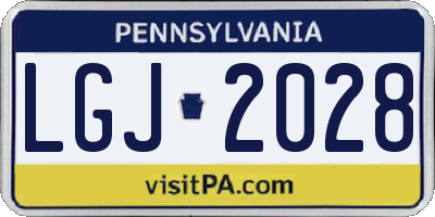 PA license plate LGJ2028