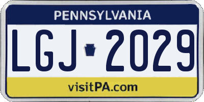 PA license plate LGJ2029