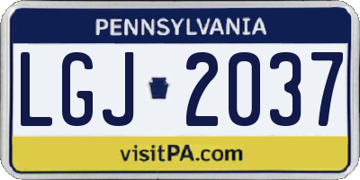PA license plate LGJ2037