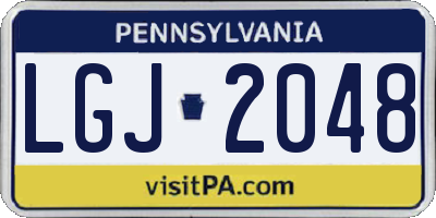 PA license plate LGJ2048