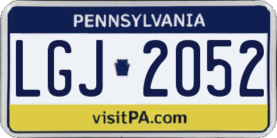 PA license plate LGJ2052
