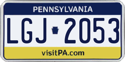 PA license plate LGJ2053
