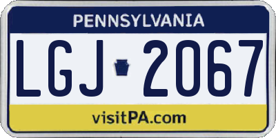 PA license plate LGJ2067