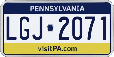 PA license plate LGJ2071
