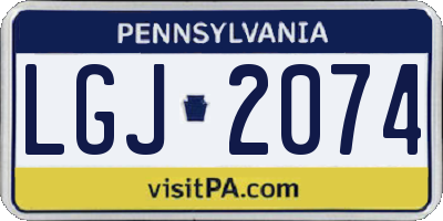 PA license plate LGJ2074