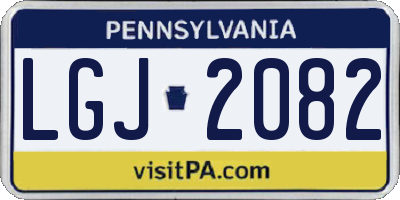 PA license plate LGJ2082
