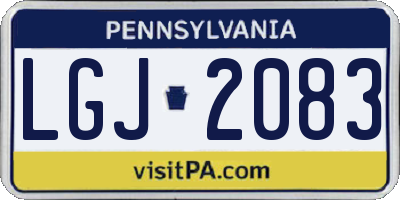PA license plate LGJ2083