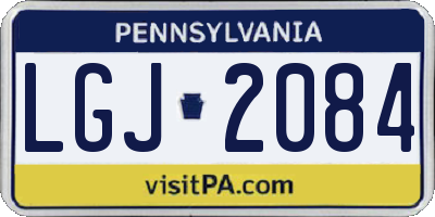 PA license plate LGJ2084