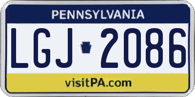 PA license plate LGJ2086