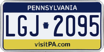 PA license plate LGJ2095