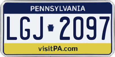 PA license plate LGJ2097