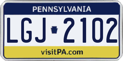 PA license plate LGJ2102