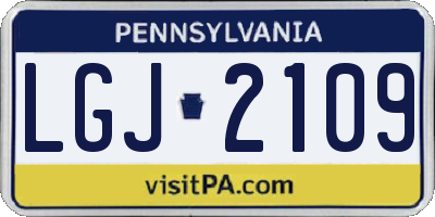 PA license plate LGJ2109