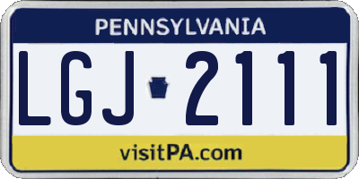 PA license plate LGJ2111