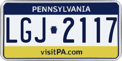 PA license plate LGJ2117