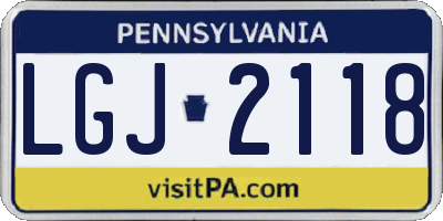 PA license plate LGJ2118