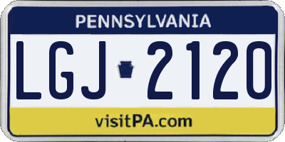 PA license plate LGJ2120