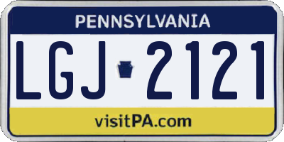 PA license plate LGJ2121