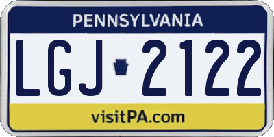 PA license plate LGJ2122