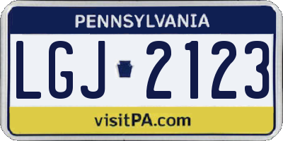PA license plate LGJ2123