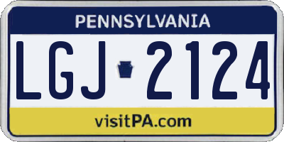 PA license plate LGJ2124