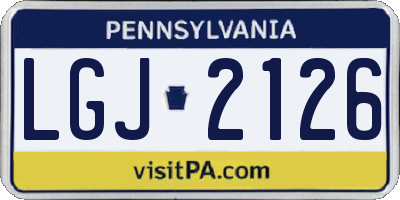 PA license plate LGJ2126