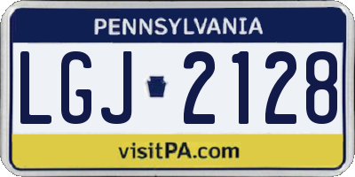 PA license plate LGJ2128