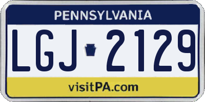 PA license plate LGJ2129