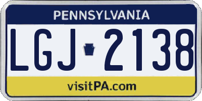 PA license plate LGJ2138