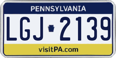PA license plate LGJ2139