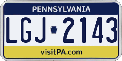PA license plate LGJ2143
