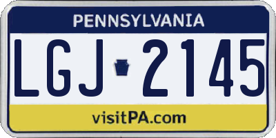 PA license plate LGJ2145