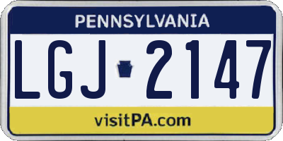 PA license plate LGJ2147