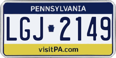 PA license plate LGJ2149