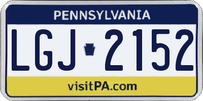 PA license plate LGJ2152