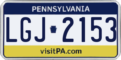 PA license plate LGJ2153